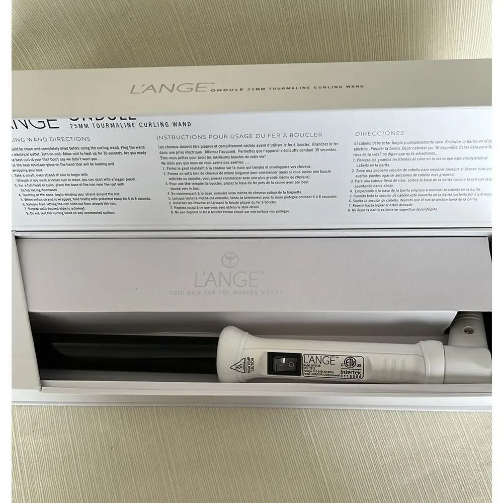 Lange 25 mm White Ondule Tourmaline Curling Wand